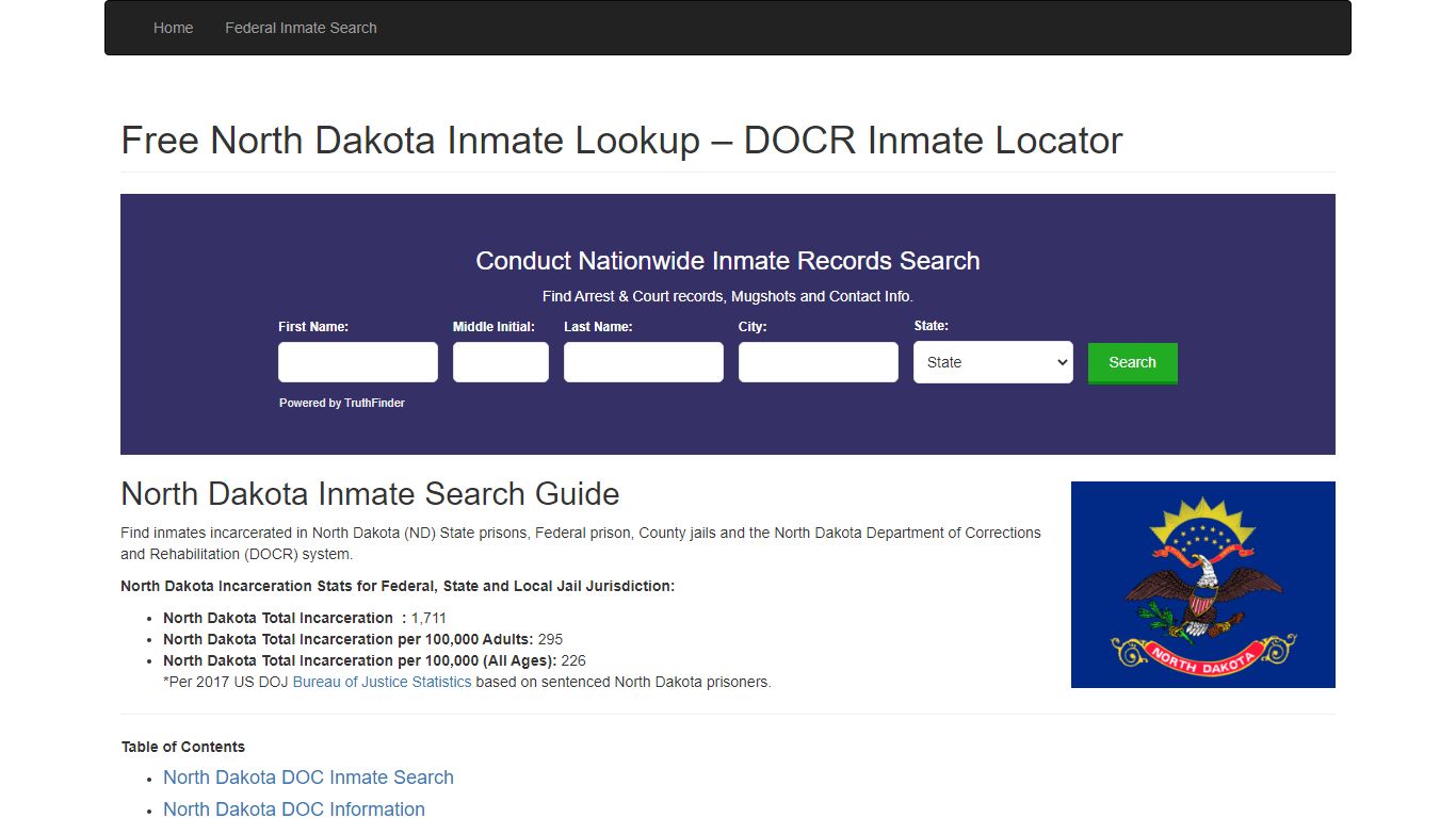 North Dakota Inmate Search - ND Department of Corrections ...