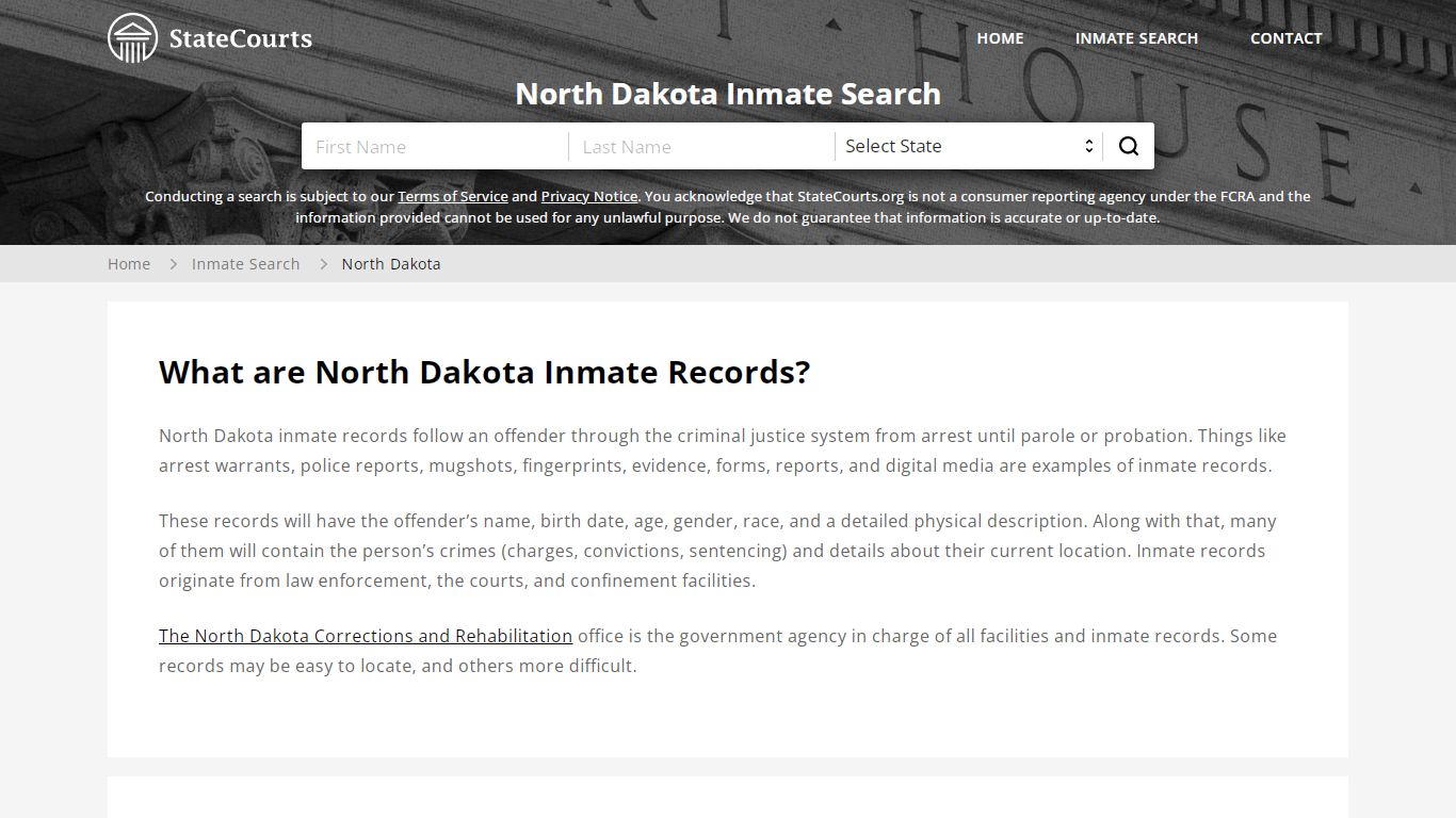 North Dakota Inmate Search, Prison and Jail Information ...